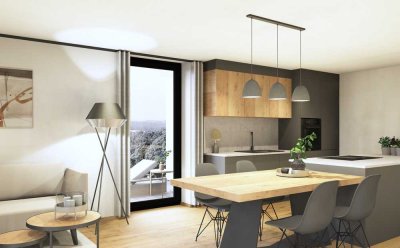 SONNIGE 2-ZIMMER-TERRASSENWOHNUNG IN AUSSICHTSLAGE IN BÖBRACHER NEUBAU