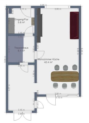 Modernes, kernsaniertes Reihenhaus mit Fußbodenheizung, ausgebautem Keller und Garten in Frankfurt-N