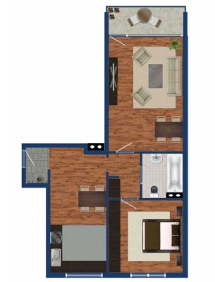 Möblierte 2.5-Zimmer-Wohnung in Pinneberg, in der Nähe der S3 Thesdorf