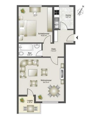 Erstbezug nach Sanierung: freundliche 2-Zimmer-Wohnung in Bad Heilbrunn