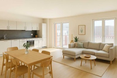 Neubau-Gebiet Hannover Kronsrode: Einbauküche, Balkon, Fußbodenheizung, Lift, Keller, Tiefgarage