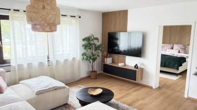 Helle und Sanierte 3,5-Zi. Wohnung mit Küche, Balkon und Möblierung in Oftersheim