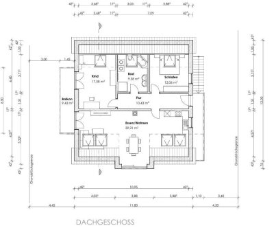 Exklusive 3-Raum-DG-Wohnung mit Smart Home, 140qm Grundfläche, 2 Balkonen