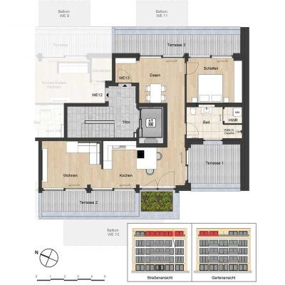 2-Zimmer-Neubauwohnung im DG (WE 13)