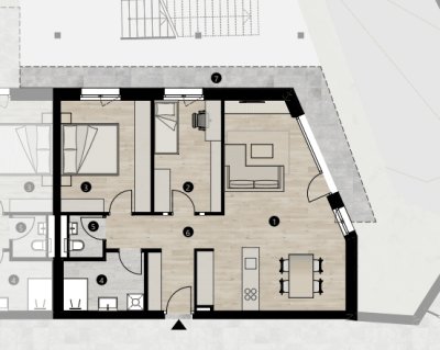 Wohnen am Schlosspark: Neubau 3-Zimmer Wohnung mit Garten