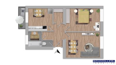 Perfekte Gelegenheit für Anleger: WG-geeignete 2-Zimmer Wohnung mit Balkon in der Innenstadt!