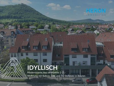IDYLLE – Modernisierte, top vermietete 2-Zi.-Wohnung mit Balkon, EBK und TG-Stellplatz in Beuren