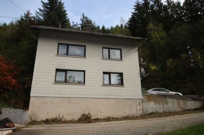 Traumlage im Frankenwald Einfamilienhaus mit ELW und Waldgrundstück in Alleinlage