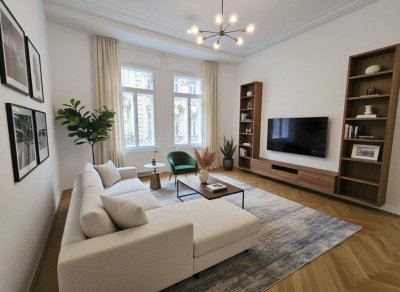 Stilvolle 146 m² Altbauwohnung mit 4 Zimmer + Wohnküche - Fischgrätparkett &amp; Balkon in Bestlage