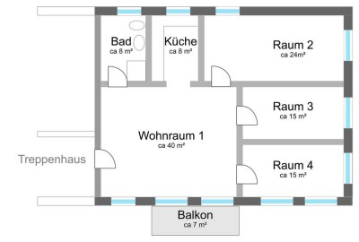 Helle 4-Zimmer-Wohnung mit Balkon und Einbauküche in Bessenbach