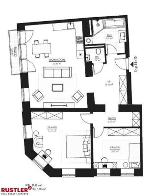 Altbaurenaissance- 3-Zimmer-Erstbezug mit Balkon - Nähe Kutschkermarkt