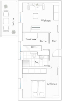 tolle 2 Zimmer-Wohnung in toller Lage