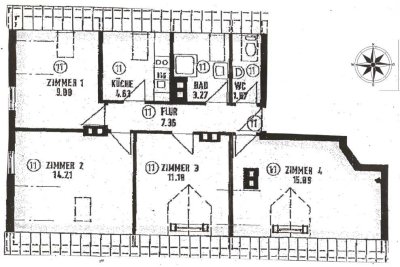 Großzügige 4-Zi-Kü-Bad-WC in Augsburg Stadtmitte (110m² Grundfläche)