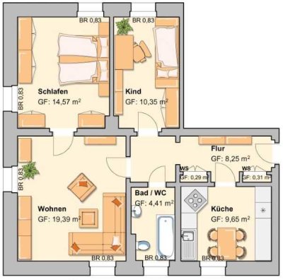 3-Raum Wohnung in grüner Lage!!!