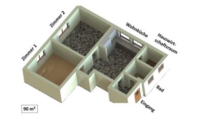 Moderne  3-Zimmersouterrainwohnung in Reinheim