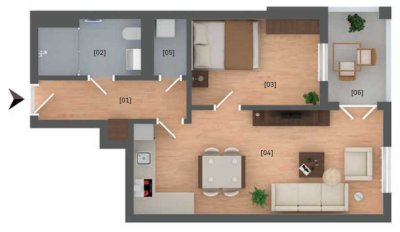 Helle 2-Zimmerwohnung im 3. OG eines 2024 errichteten  Neubaus im  eleganten Gründerzeitstil