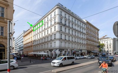 Nur wenige Schritte von der Oper entfernt | 5. Stock (letztes Regelgeschoss) mit Lift | Unbefristet vermietete Altbauwohnung | Geb. Jahr Mieter 1939