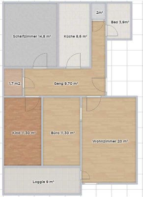Gepflegte 4-Zimmer Wohnung im 5. OG mit Balkon in Nürnberg-Ludwigsfeld