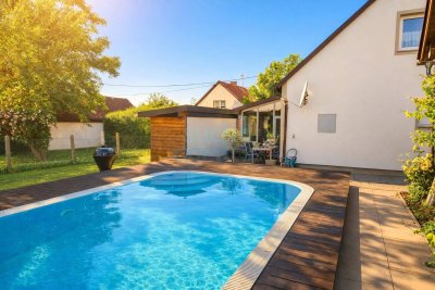 Neuer Preis! Ruhig gelegenes Einfamilienhaus mit Poolanlage, Sauna und Wintergarten