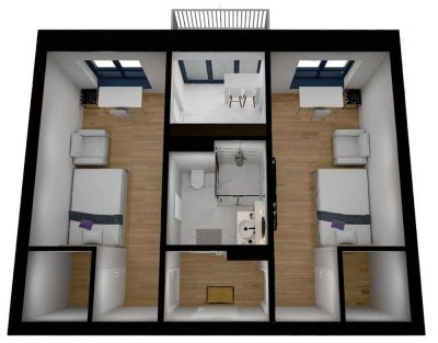 Helle 2-Zimmer Wohnung im 1. OG mit West-Balkon in Münster-Uppenberg