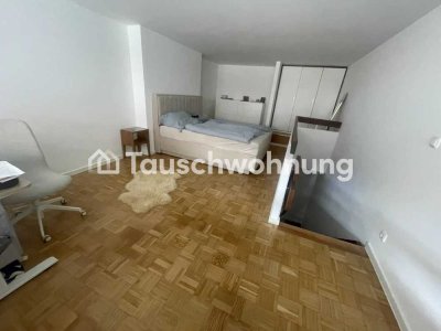 Tauschwohnung: 2 Zimmer in Bogenhausen, Maisonette mit Balkon und EBK