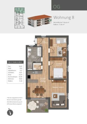 7TÄLER WOHNEN Dietfurt: Neubau 3-Zimmer-OG-Wohnung mit Aufzug u. Tiefgarage /provisionsfrei