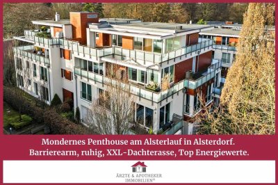 Ruhiges Penthouse am Alsterlauf in Alsterdorf mit XXL-Dachterrasse. Barrierearm & Top Energiewerte.