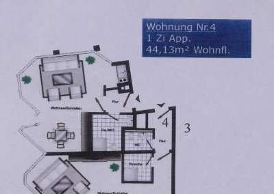 Ruhiges und freundliches, möbliertes  1-Zimmer Appartment mitten im Zentrum von Herzogenaurach