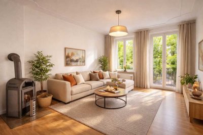 Privatsphäre pur: 3-Zi-Altbauwohnung – ganze Etage für Sie allein! Balkon zum ruhigen Innenhof!
