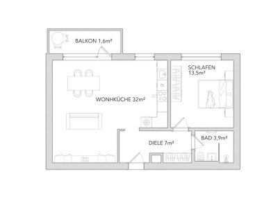 Schöne, vollständig sanierte 2-Zimmer-Wohnung in zentraler Lage von Steinhöring