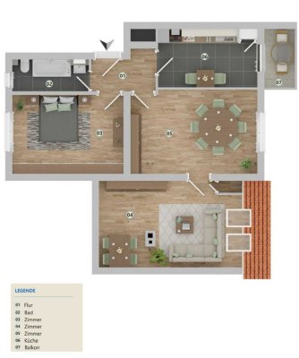Möblierte Wohnung in Johannisthal