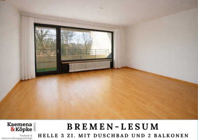 Helle 3 Zimmer mit Duschbad und 2 Balkonen