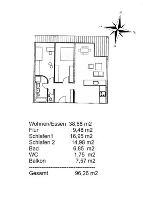 Geschmackvolle, gepflegte 3,5-Zimmer-Wohnung mit Balkon und EBK in Konstanz