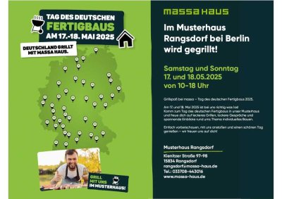 � massa grillt! - Grillfest & Hausbau-Erlebnis am 17. und 18. Mai 2025 im Musterhaus Rangsdorf b