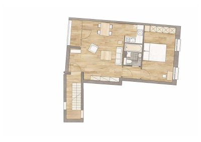 2 Raum-Neubauwohnung in Bestlage mit modernen Fußboden
