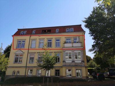 Helle, großzügige 3-Zimmer-Wohnung mit Fernblick vom Balkon im ruhigen und grünen Plauen