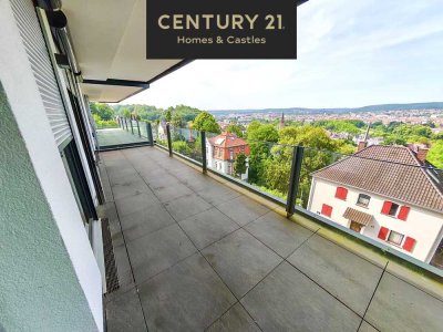 PENTHOUSE FEELING PUR: 146m² NEUBAU WOHN mit GIGA Fernblick über ganz SB in Toplage, 50M² Terr. Gar: