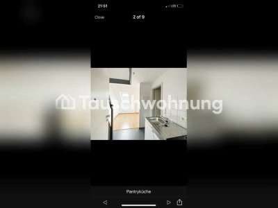 Tauschwohnung: Maisonette Wohnung mit Balkon am Rhein