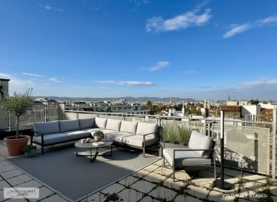 EINZIGARTIGE AUSBLICKE, LICHT &amp; FLEXIBILITÄT /// moderne Dachterrassenwohnung mit toller, großer Dachterrasse