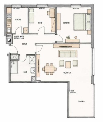 Rheinblick in Horchheim: 4-Zimmer-Wohnung samt Garage
