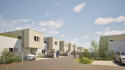 Modernes Reihenhaus mit Garten und Dachterrasse