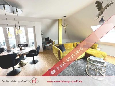 Trier-Feyen: Hochwertig möblierte 2-Zimmer-Wohnung mit offenem Wohnbereich und Balkon.