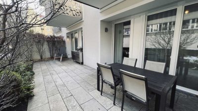Terrassenwohnung trifft Luxus - elegante 2 Zimmer Wohnung in bester Lage