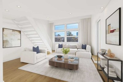 Exklusive Dachgeschosswohnung mit Galerie: Großzügiges Wohnambiente und Südfenster zur Renovierung