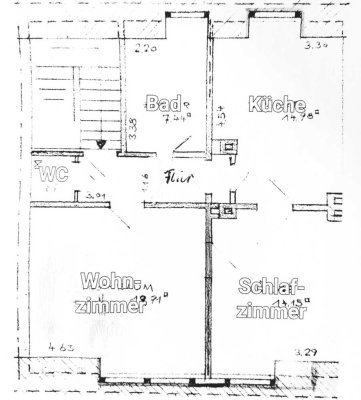 Dachgeschoss-Wohnung 2 ZKB WC in Trier-Ost