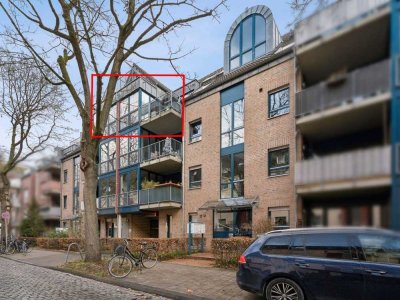 Gepflegte 2,5-Zimmer-Wohnung mit Wintergarten, Balkon und Tiefgaragenstellplatz in Münster-Mauritz