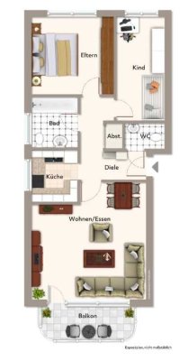 Ansprechende 3-Zimmer-Wohnung mit Balkon in Recklinghausen/Röllinghausen