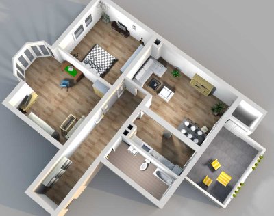 Gepflegte 3-Zimmer Wohnung mit Balkon im 3. OG in Düsseldorf-Golzheim