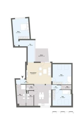 hochwertige, helle 4-Zimmer Dachgeschosswohnung mit Südbalkon