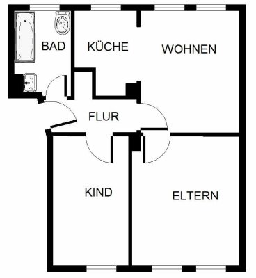 2-Zimmer-Wohnung mit Balkon im Zentrum des Stadtteils